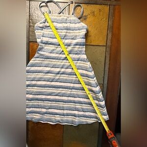 Pact small spaghetti straps sundress pastel stripes quality above knee vacation